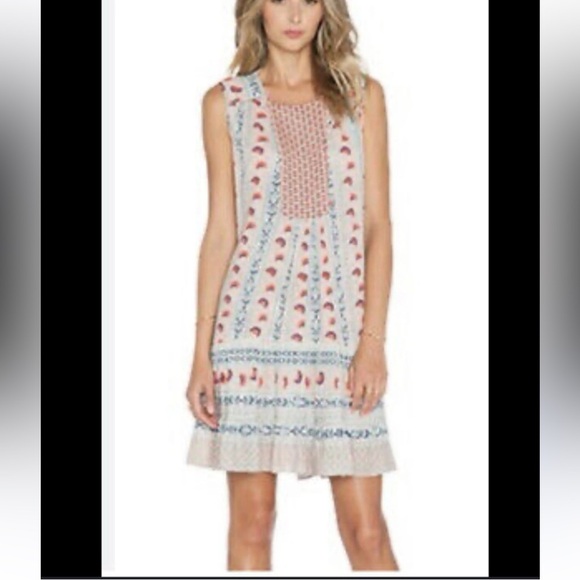 BCBGMaxAzria  pastel floral boho sleeveless dress medium - Picture 6 of 6